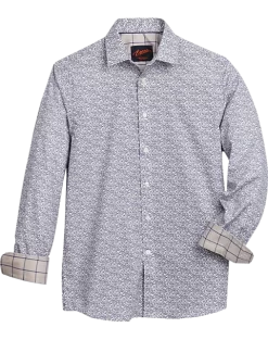 Egara Slim Fit Spread Collar Sport Shirt, Navy Berries
