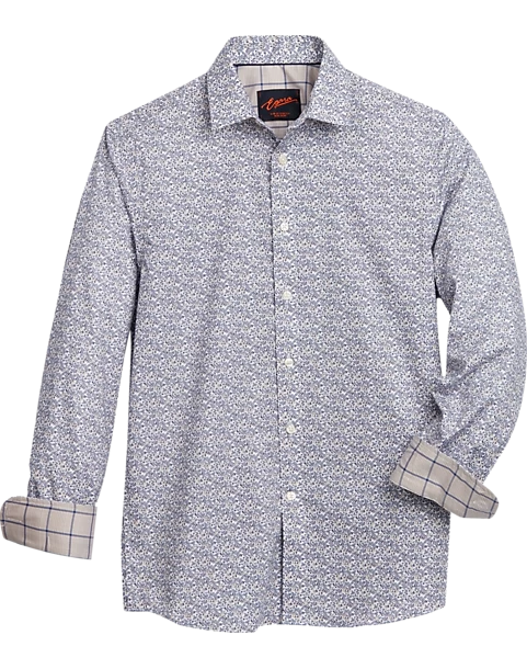 Egara Slim Fit Spread Collar Sport Shirt, Navy Berries