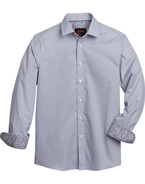 Egara Slim Fit Sport Shirt, Blue Tie Print