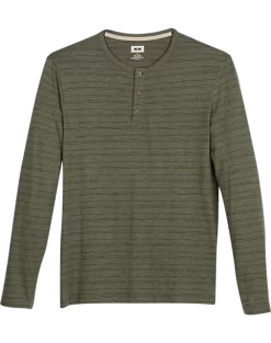Joseph Abboud Modern Fit Henley, Olive Stripe