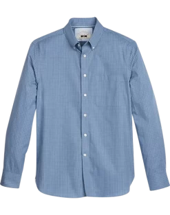 Joseph Abboud Modern Fit Sport Shirt, Blue Melange Check