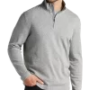 Joseph Abboud Modern Fit Textured Knit 1/4 Zip Sweater, Gray