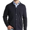 Joseph Abboud Modern Fit Spread Collar Knit Cardigan, Navy