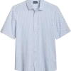 Haggar Modern Fit Short Sleeve Pique Sport Shirt, Light Blue
