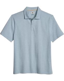 Joseph Abboud Modern Fit Slub Polo, Light Blue Stripe