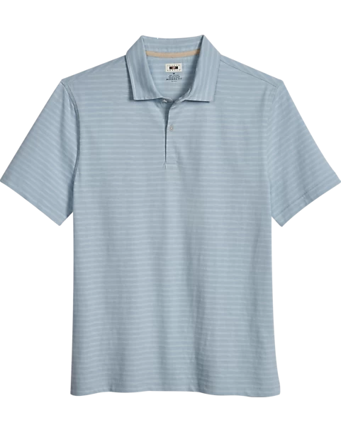 Joseph Abboud Modern Fit Slub Polo, Light Blue Stripe