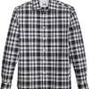 Joseph Abboud Modern Fit Slub Sport Shirt, Navy Plaid