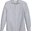 Joseph Abboud Modern Fit Sport Shirt, Navy Stripe