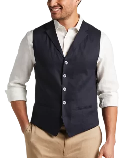 Joseph Abboud Modern Fit Canvas Vest, Navy