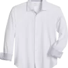 Con.Struct Four-Way Stretch Slim Fit Spread Collar Sport Shirt, White