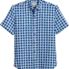 Con.Struct Slim Fit Short Sleeve Sport Shirt, White & Blue Gingham