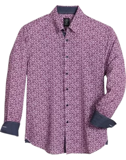 Michael Strahan Modern Fit Sport Shirt Lavender Floral