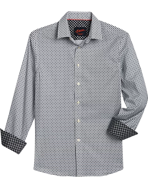 Egara Slim Fit Sport Shirt, Black Mini Geo