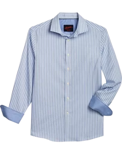 Egara Slim Fit Sport Shirt, Medium Blue Stripe