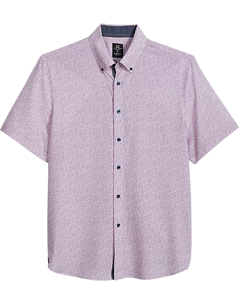 Michael Strahan Modern Fit Four-Way Stretch Short Sleeve Sport Shirt, Pink Liberty Floral
