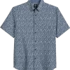 Michael Strahan Modern Fit 4-Way Stretch Short Sleeve Sport Shirt, Blue Liberty Floral