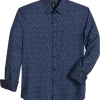 Michael Strahan Modern Fit Spread Collar Four-Way Stretch Sport Shirt, Navy Floral