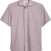Joseph Abboud Modern Fit Sport Shirt, Burgundy Medallion