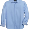 Report Collection Slim Fit Four-Way Stretch Sport Shirt, Medium Blue Chevron