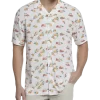 Cubavera Modern Fit Camp Shirt, White Tropical Fruit