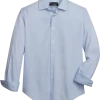 Report Collection Slim Fit Four-Way Stretch Sport Shirt, Light Blue Mini Box Print