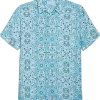Cubavera Modern Fit Short Sleeve Sport Shirt, Light Blue Cuban Tile