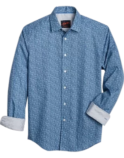 Egara Slim Fit Sport Shirt, Blue Floral