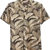 Egara Slim Fit Short Sleeve Sport Shirt, Tan Floral