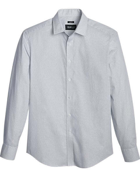 Awearness Kenneth Cole Slim Fit Sport Shirt, White Mini Moon