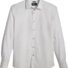Awearness Kenneth Cole Slim Fit Sport Shirt, Silver Gridlock