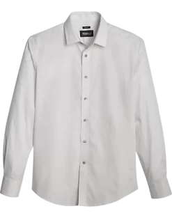 Awearness Kenneth Cole Slim Fit Sport Shirt, Silver Gridlock