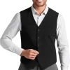 Awearness Kenneth Cole Slim Fit Vest, Black Seersucker