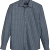 Awearness Kenneth Cole Slim Fit Spread Collar Sport Shirt, Charcoal Check