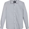 Awearness Kenneth Cole Slim Fit Spread Collar Sport Shirt, Gray Plaid