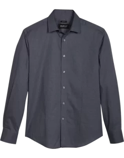 Awearness Kenneth Cole Slim Fit Spread Collar Sport Shirt, Charcoal Dot