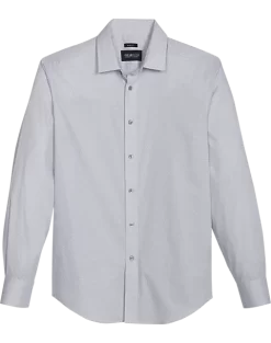 Awearness Kenneth Cole Slim Fit Spread Collar Sport Shirt, Light Blue Dot