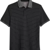 Michael Strahan Modern Fit Short Sleeve Polo, Black Stripe