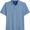 Michael Strahan Modern Fit Short Sleeve Polo, Blue Stripe