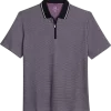 Michael Strahan Modern Fit Zip Polo Lavender