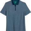 Michael Strahan Modern Fit Zip Polo, Teal