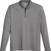 Michael Strahan Modern Fit Long Sleeve Polo, Gray