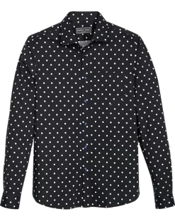 Paisley & Gray Slim Fit Spread Collar Sport Shirt, White And Blue Dot