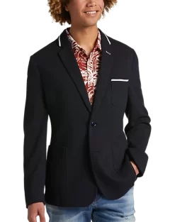 Paisley & Gray Slim Fit Knit Blazer, Navy