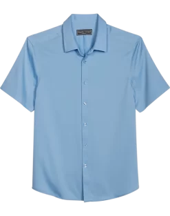 Paisley & Gray Slim Fit Short Sleeve Sport Shirt, Baby Blue