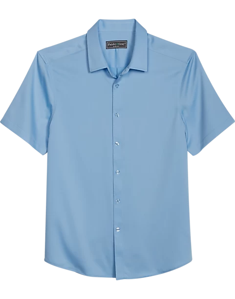 Paisley & Gray Slim Fit Short Sleeve Sport Shirt, Baby Blue