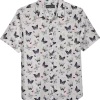 Paisley & Gray Slim Fit Spread Collar Sport Shirt, White Small Heart Butterfly