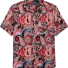 Paisley & Gray Slim Fit Short Sleeve Sport Shirt, Pink Paisley