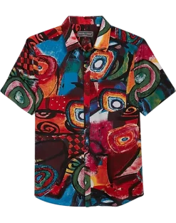 Paisley & Gray Slim Fit Spread Collar Sport Shirt, Color Pop Art