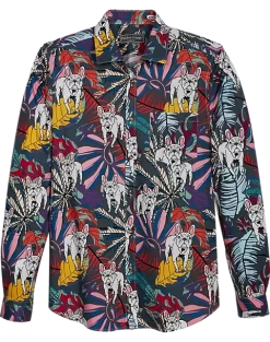 Paisley & Gray Slim Fit Spread Collar Sport Shirt, French Bulldog