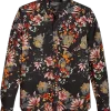 Paisley & Gray Slim Fit Spread Collar Sport Shirt, Black Paint Splatter Floral